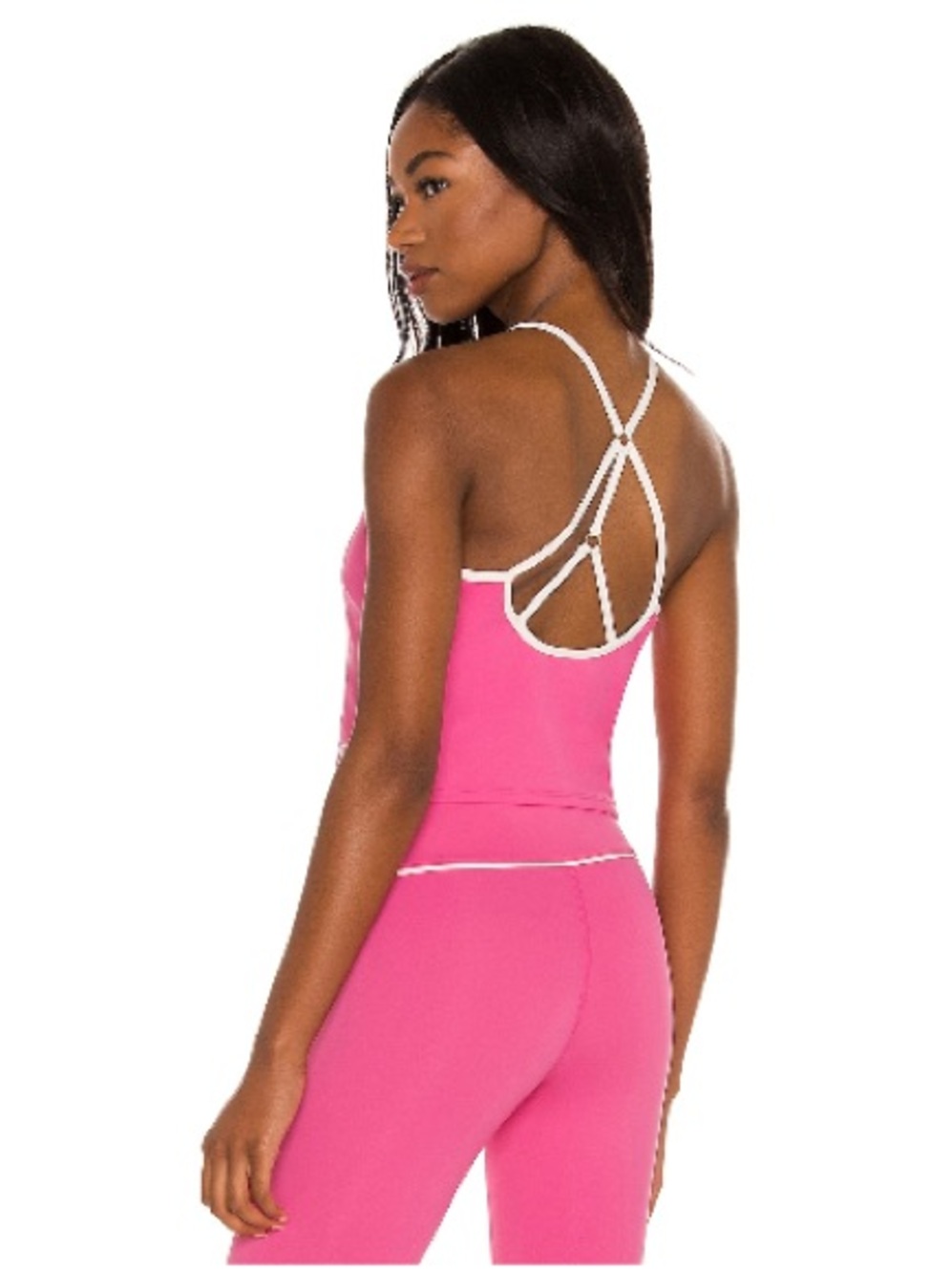 EleVen by Venus Williams Disco Pink Performance Tank with White Trim